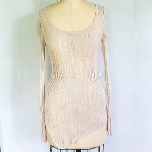 Distressed long sleeve knit